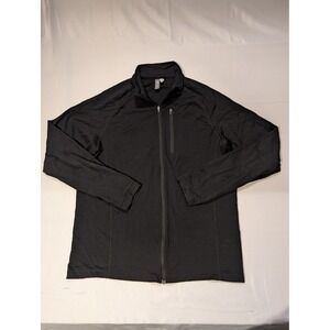 Ibex Mens Large Black 100% Merino Wool Full Zip Sweater FLAWS Outdoors USA Made